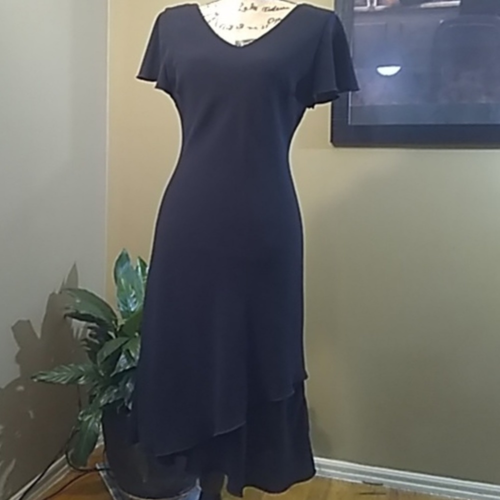 S.L. FASHION Black Flutter Sleeve Dress